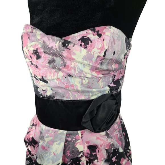 SPEECHLESS Black Pink & White Abstract Dress sz 9 - Picture 3 of 6